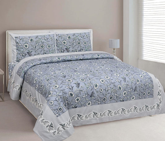 Rajasthani Jaipuri Sanganeri Print Double Bedsheet