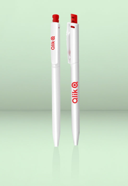 Plastic Ball Pen (white & red)