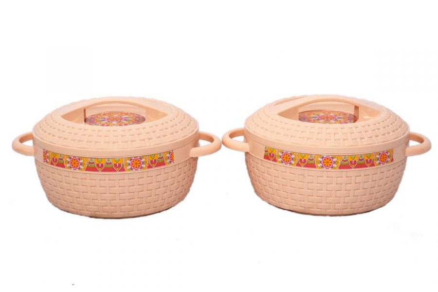 Wicker Insulated Hot Pot, 2 Pcs Set