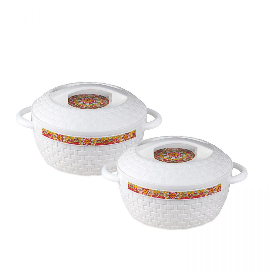Wicker Insulated Hot Pot, 2 Pcs Set