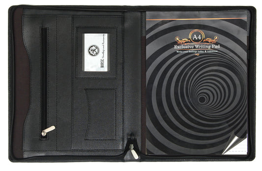 Zipper Tan Colour Leatherette Folder with Box