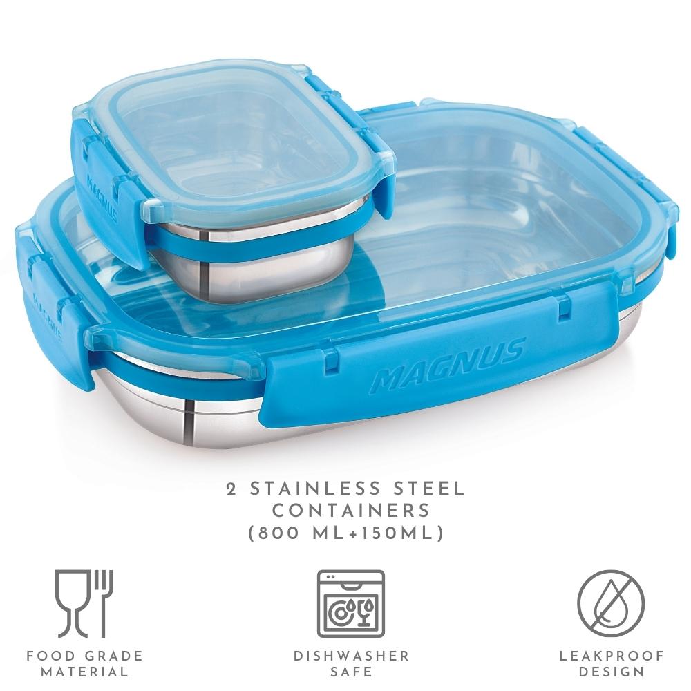 Classic Airtight & Leakproof Rectangular Stainless Steel Lunch Box