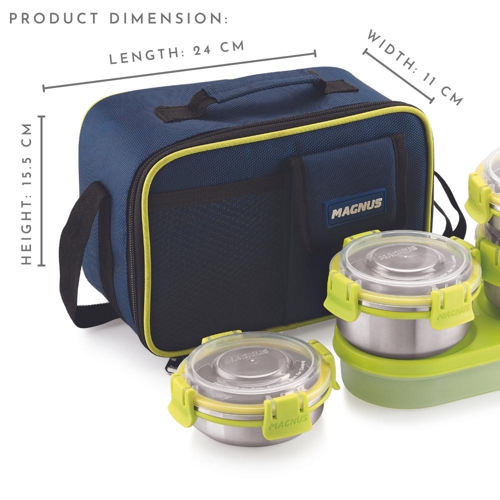 5 Airtight & Leakproof Stainless Steel Lunch Box with Bag