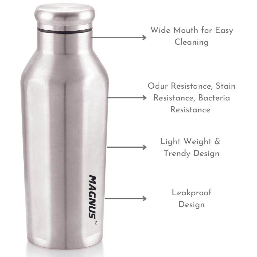 Sporty Single Wall Stainless Steel Bottle for Men & Women(BPA Free, Leakproof) 550 ml Bottle