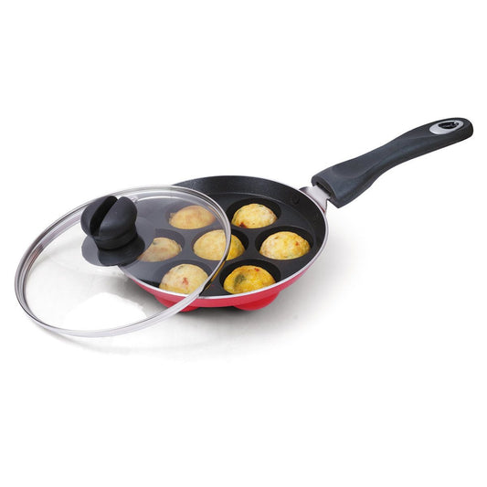Appam Maker Non Stick Aluminum Appe Tawa Appam Pan With Glass Lid