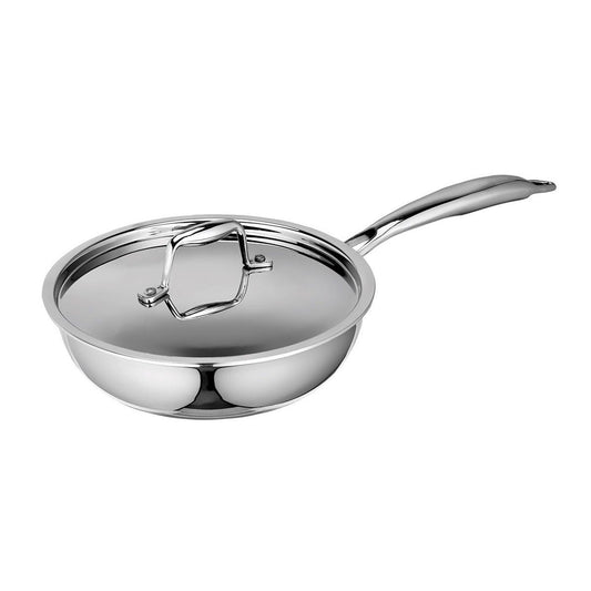 Tri-Ply Frypan With Steel Lid (Induction And Gas Compatible)