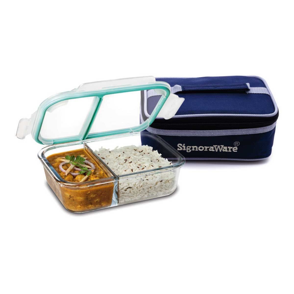 Slim Glass Small Lunch Box (1000 Ml.) With Bag